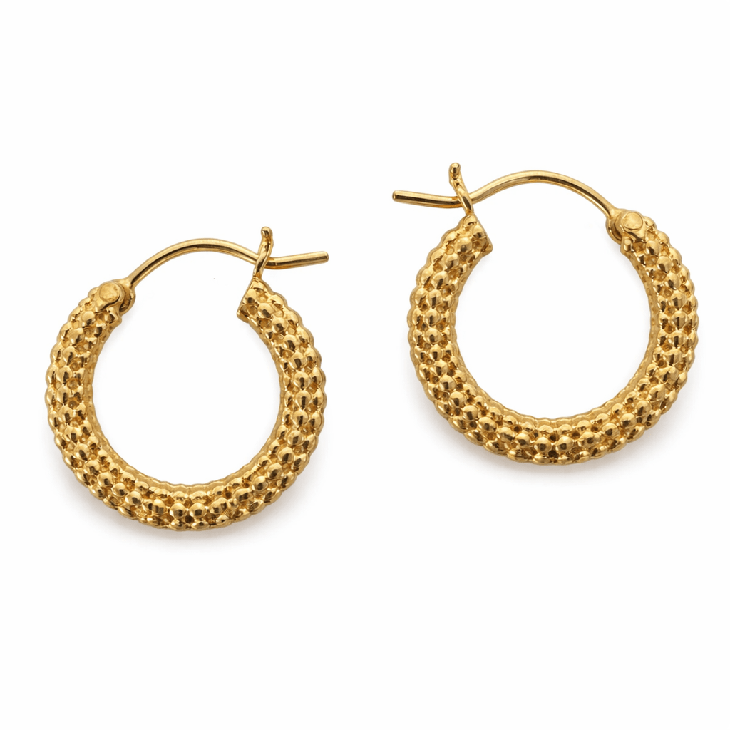 Zierliche Kreolen mit Kugelprofil Ø 18 mm Silber oder vergoldet - Atelier Tibet