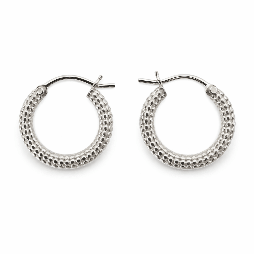 Zierliche Kreolen mit Kugelprofil Ø 18 mm Silber oder vergoldet - Atelier Tibet