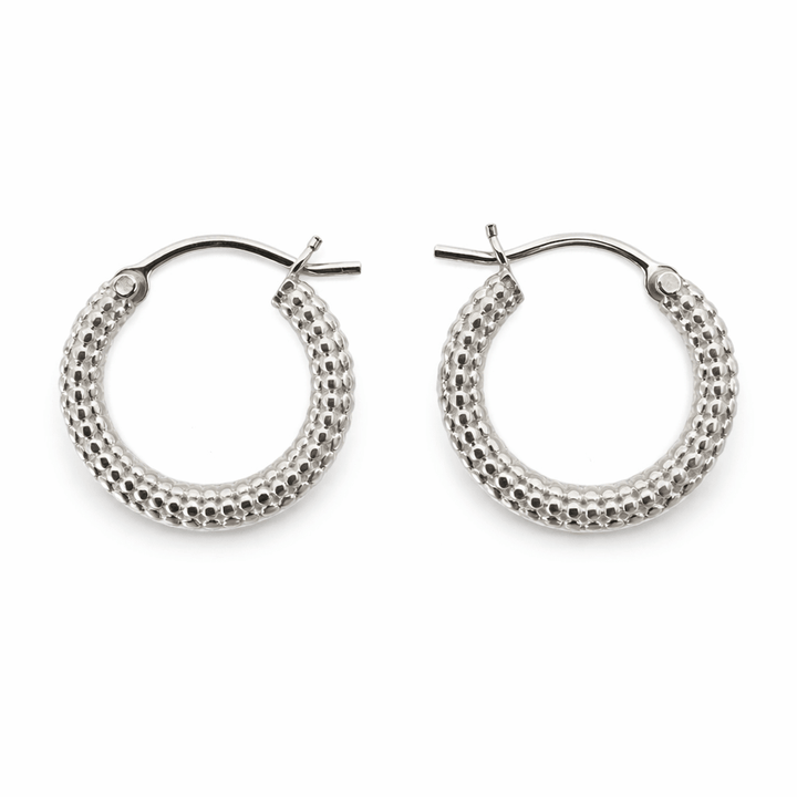 Zierliche Kreolen mit Kugelprofil Ø 18 mm Silber oder vergoldet - Atelier Tibet