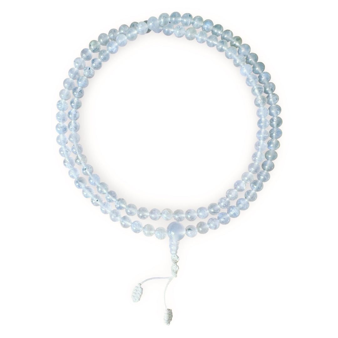 Zierliche Regenbogen Mondstein Mala Gebetskette - Atelier Tibet