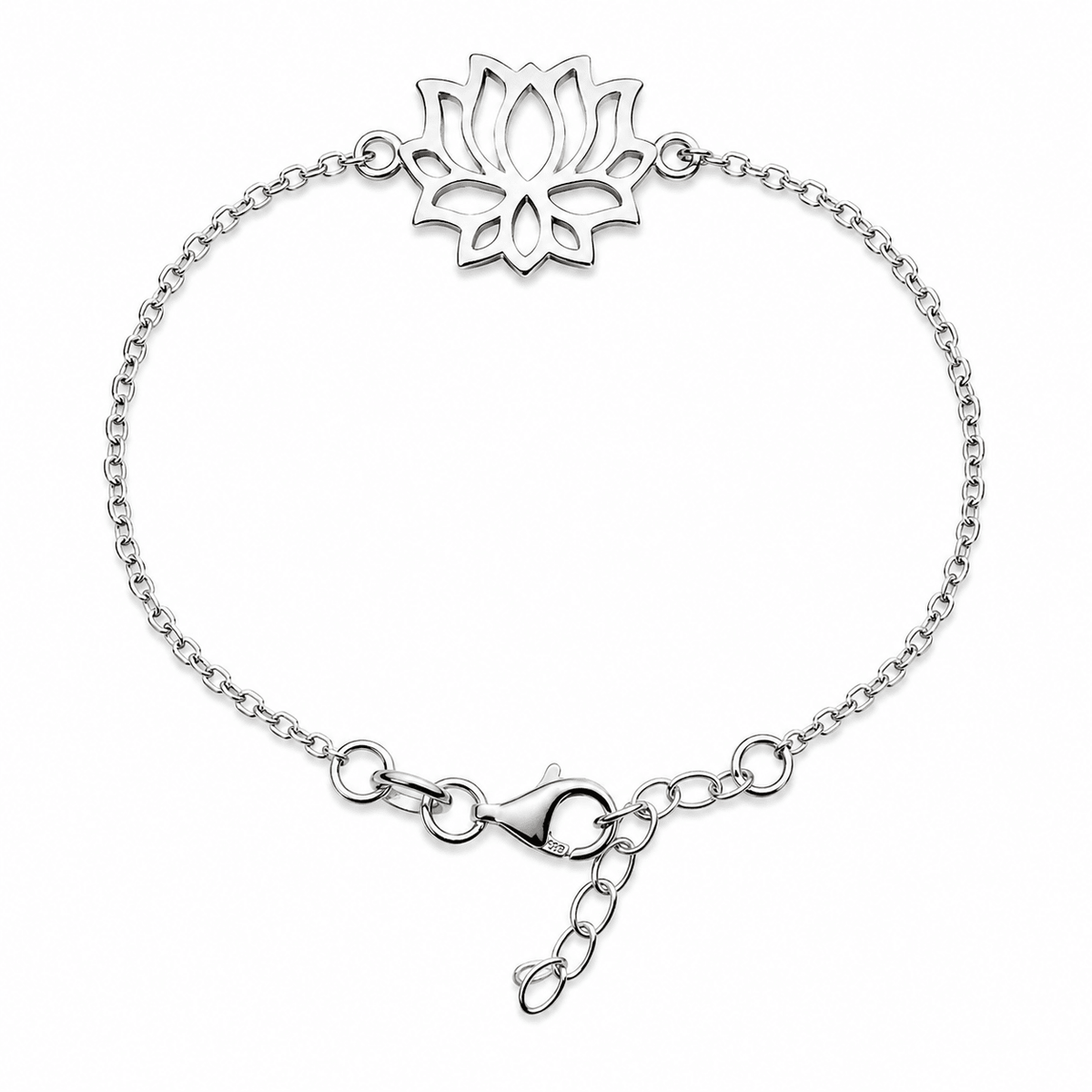 Zierliche Silber - Armkette mit Lotusblüte - Atelier Tibet