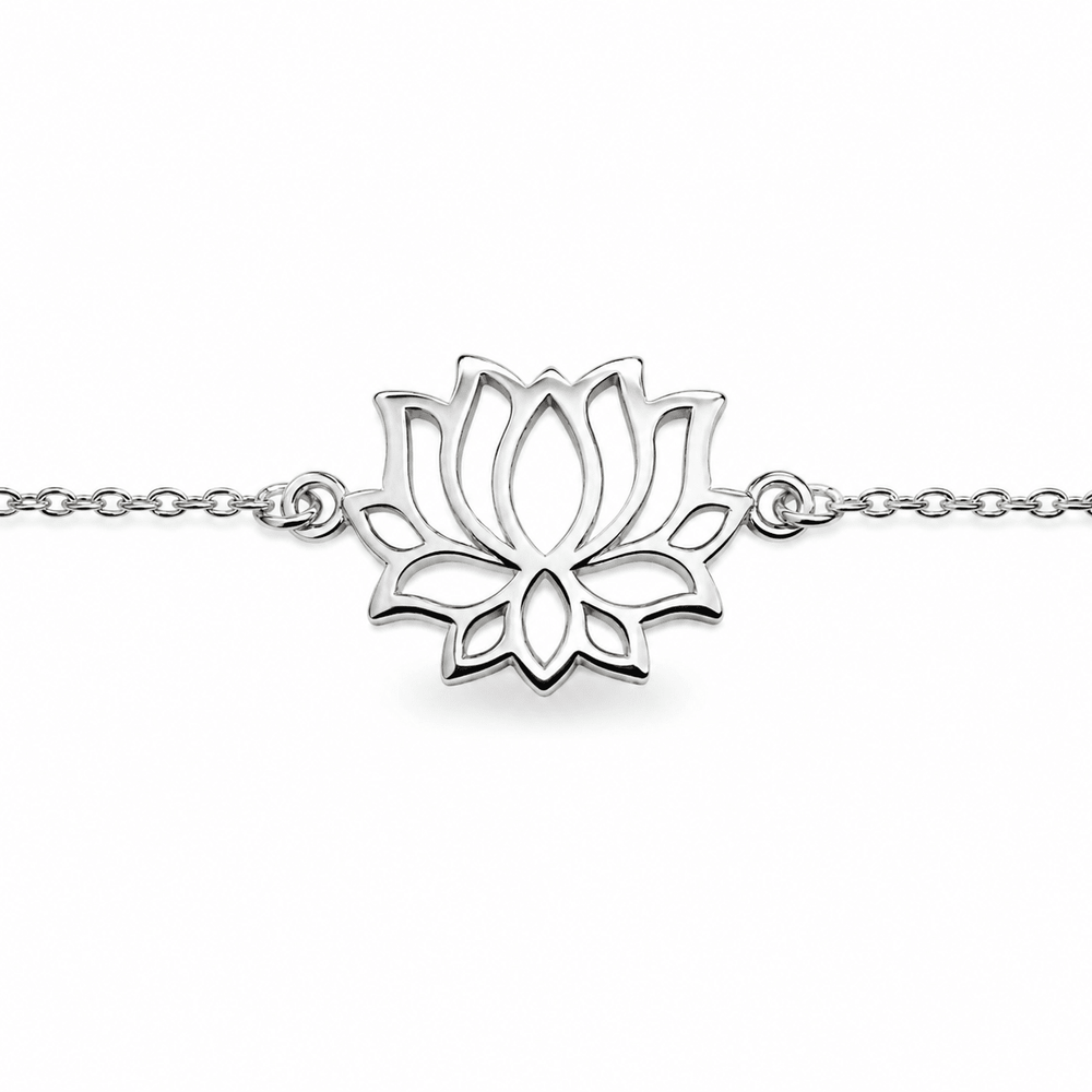 Zierliche Silber - Armkette mit Lotusblüte - Atelier Tibet