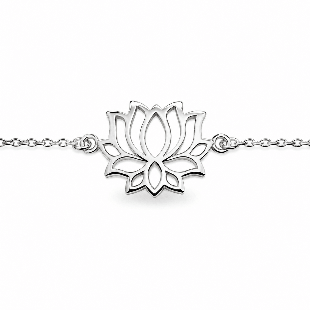Zierliche Silber - Armkette mit Lotusblüte - Atelier Tibet