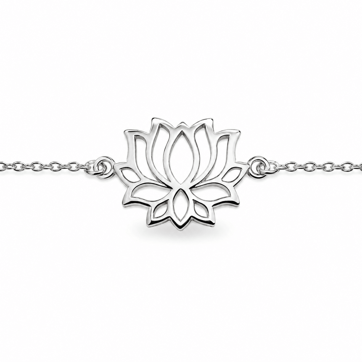 Zierliche Silber - Armkette mit Lotusblüte - Atelier Tibet