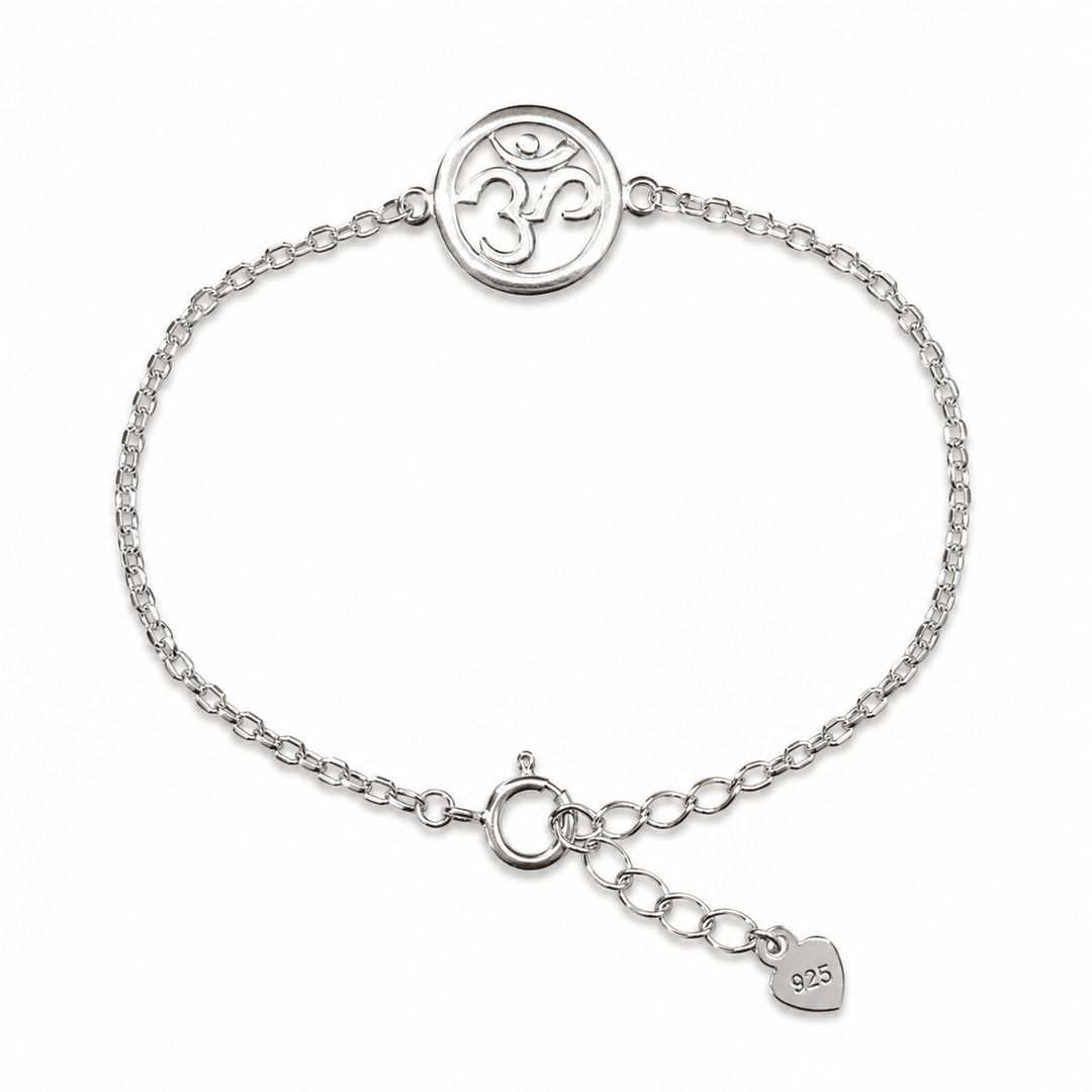 Zierliche Silber-Armkette mit OM ॐ - Atelier Tibet