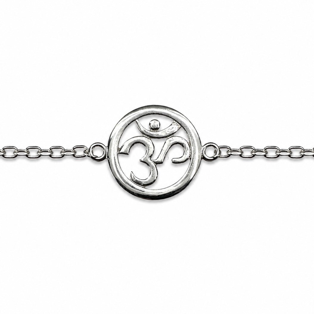 Zierliche Silber-Armkette mit OM ॐ - Atelier Tibet
