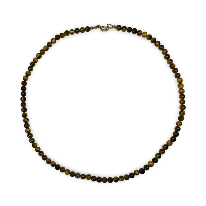 Zierliche Tigerauge - Kette mit vergoldetem Verschluss - Atelier Tibet
