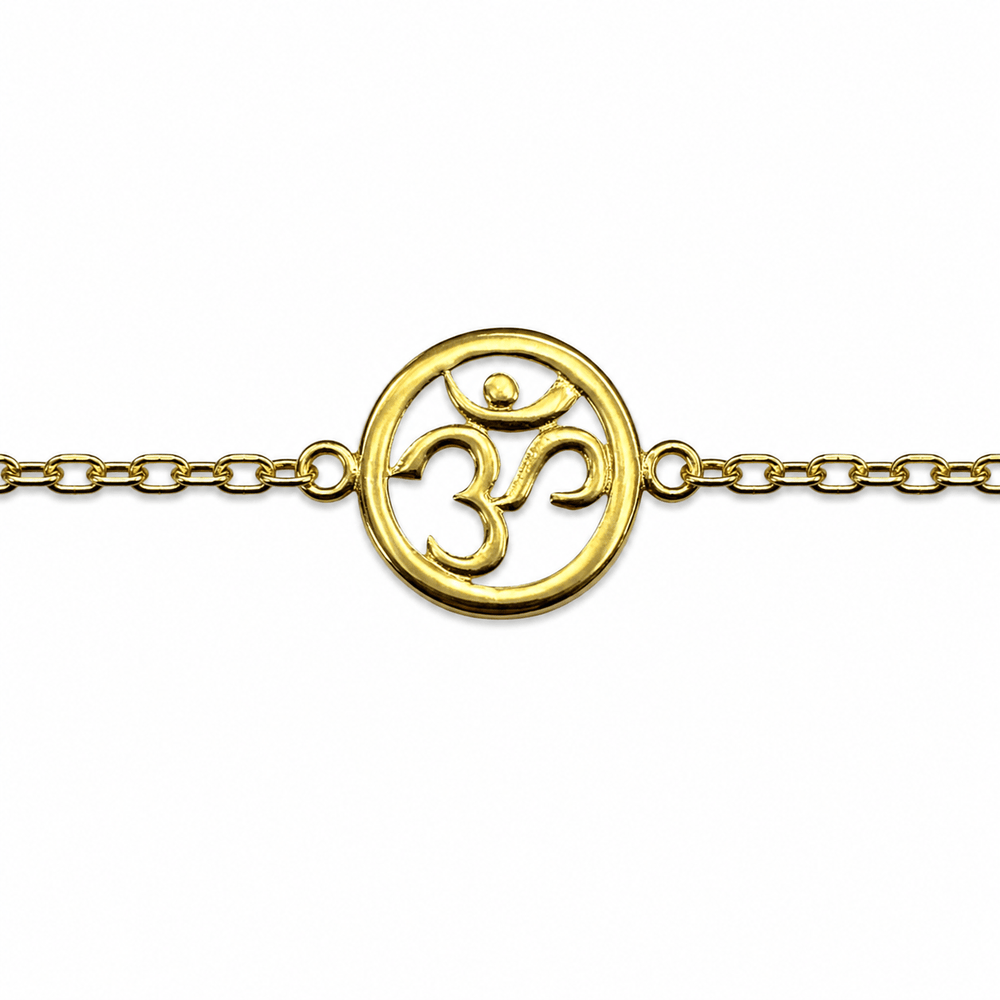 Zierliche vergoldete Armkette mit OM ॐ - Atelier Tibet
