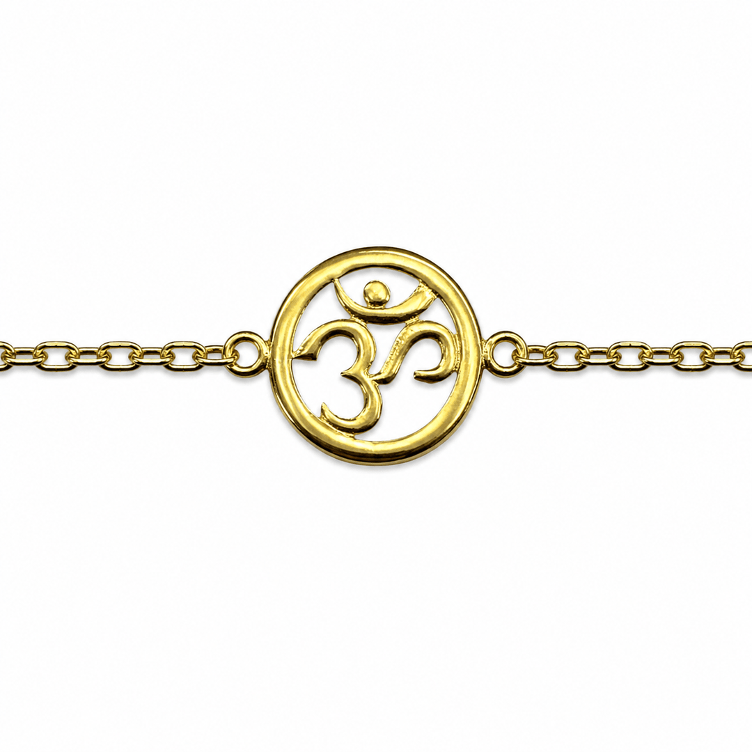 Zierliche vergoldete Armkette mit OM ॐ - Atelier Tibet