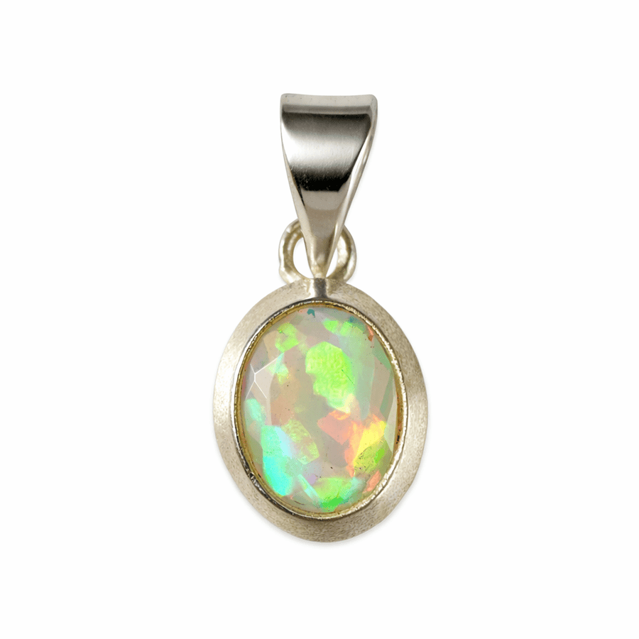 Zierlicher Opal Anhänger aus Silber - Atelier Tibet
