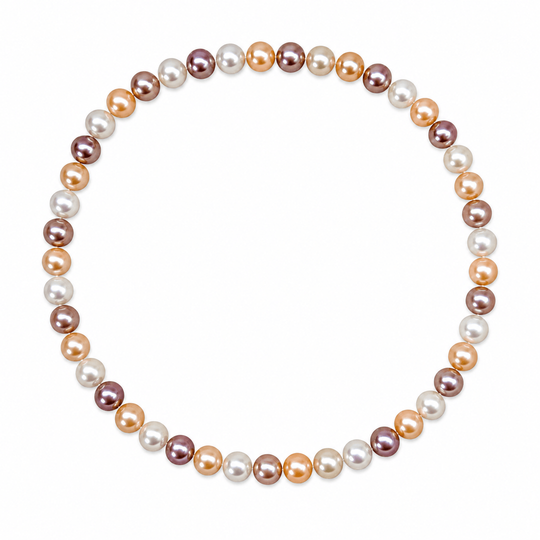 Zierliches Mala-Armband mit gemischten Süsswasserperlen - Atelier Tibet