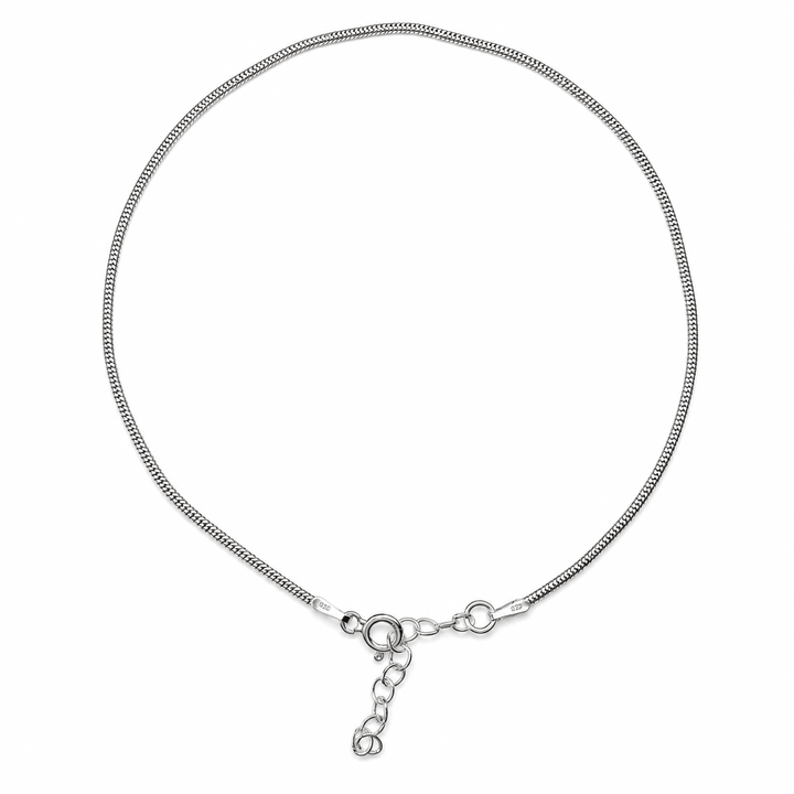 Zierliches Schlangen-Fusskettchen aus Silber - Atelier Tibet