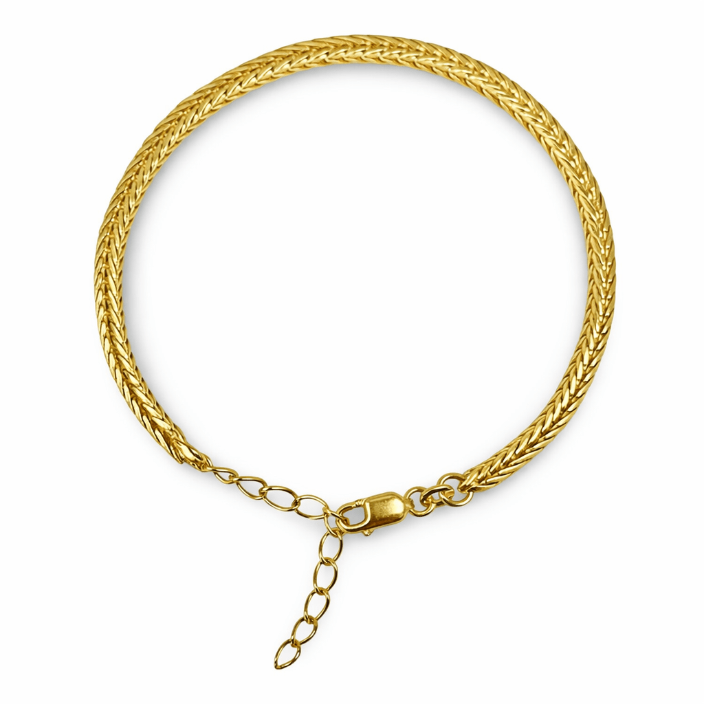 Zierliches verstellbares Schlangenarmband aus vergoldetem Silber (3 mm) - Atelier Tibet