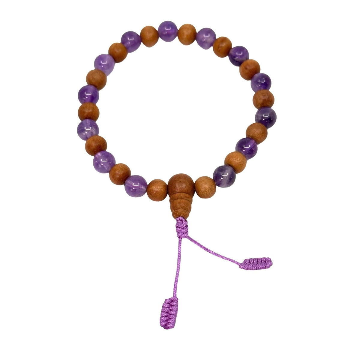 Amethyst Sandelholz Armband Mala - Atelier Tibet