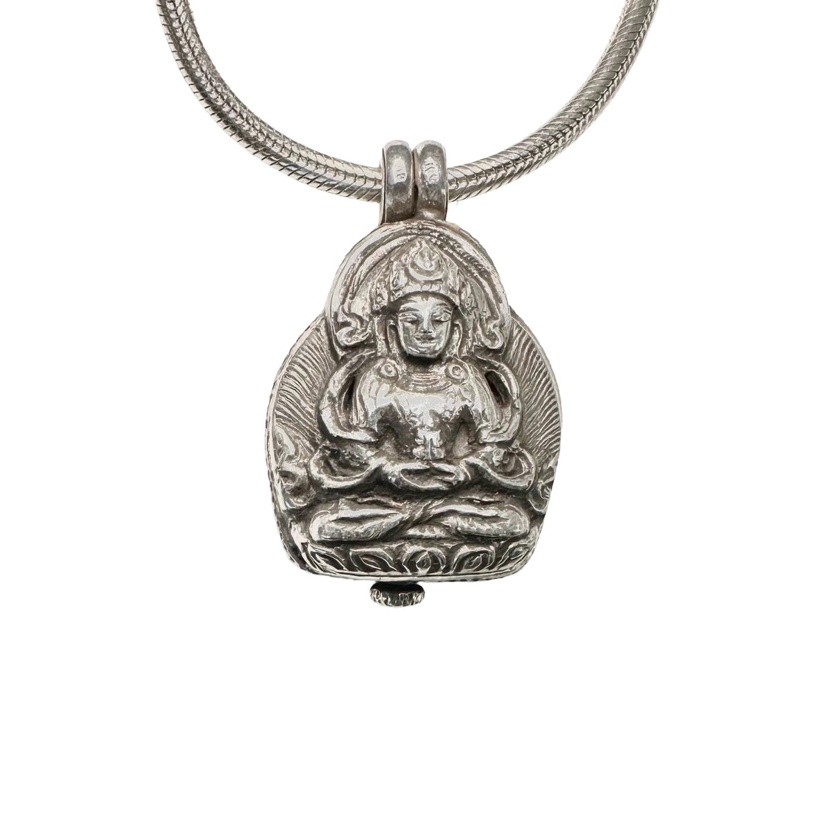 Amitayus Buddha Ghau Anhänger aus Silber - Atelier Tibet