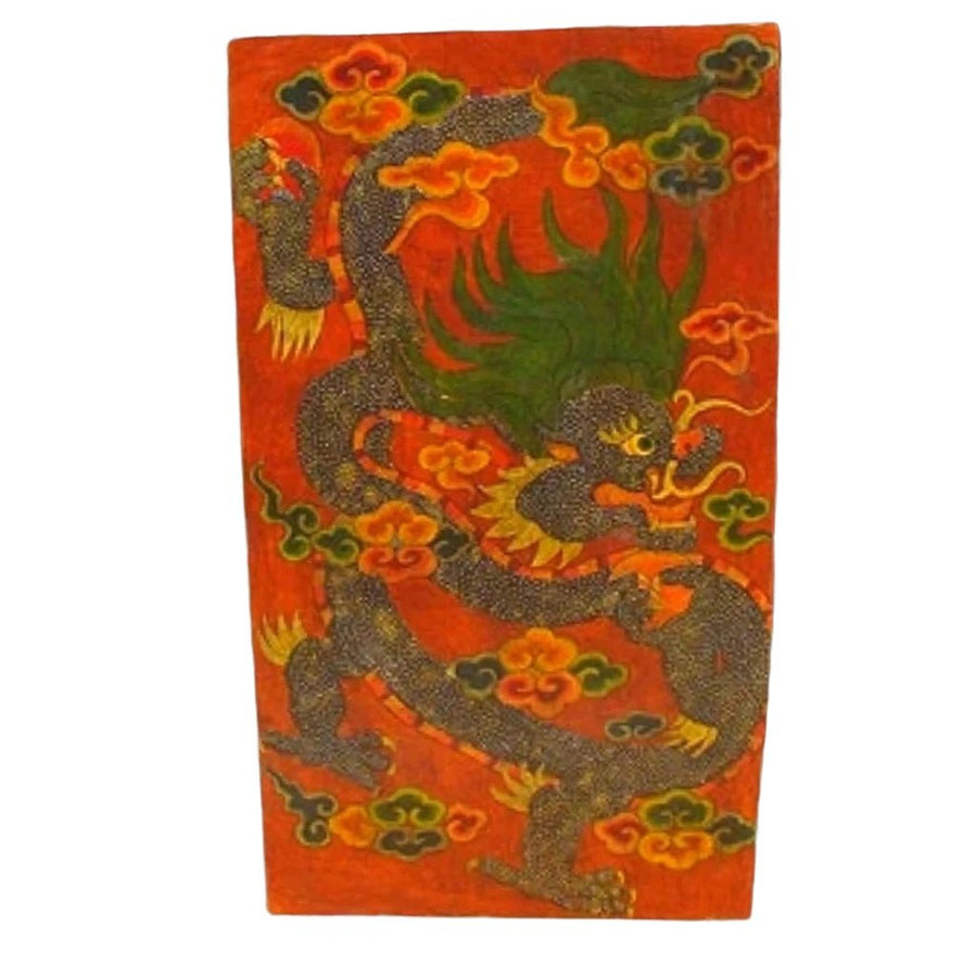 Antike Türe aus Tibet mit Drachen-Motiv - Atelier Tibet