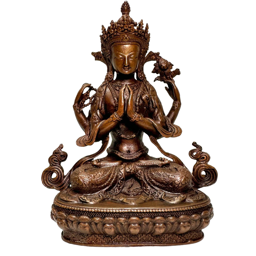 Avalokiteshvara Statue aus Kupfer - Atelier Tibet