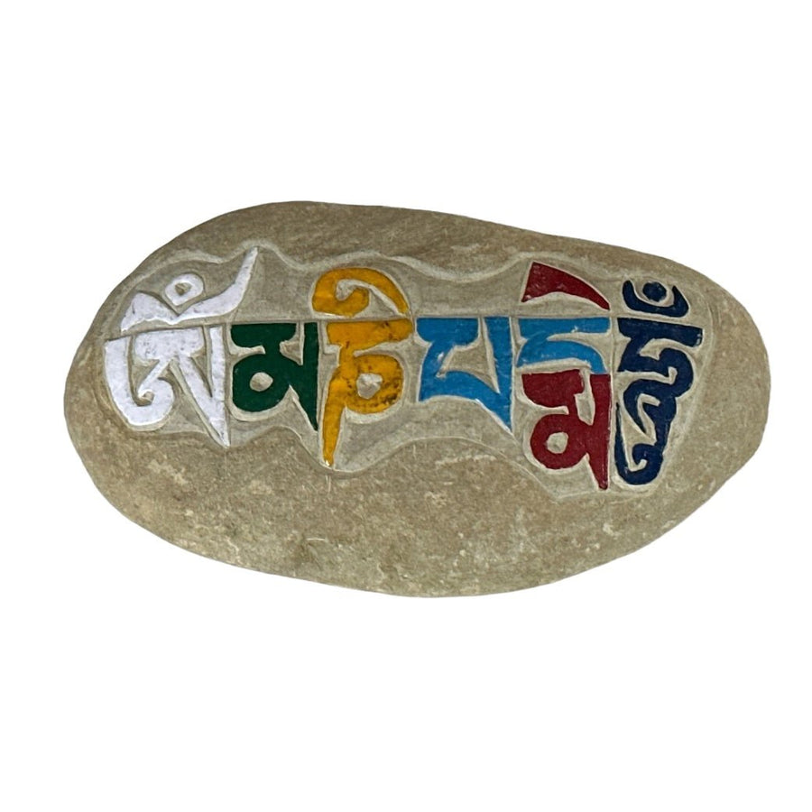 Bemalte Fluss-Mantra-Steine - Atelier Tibet