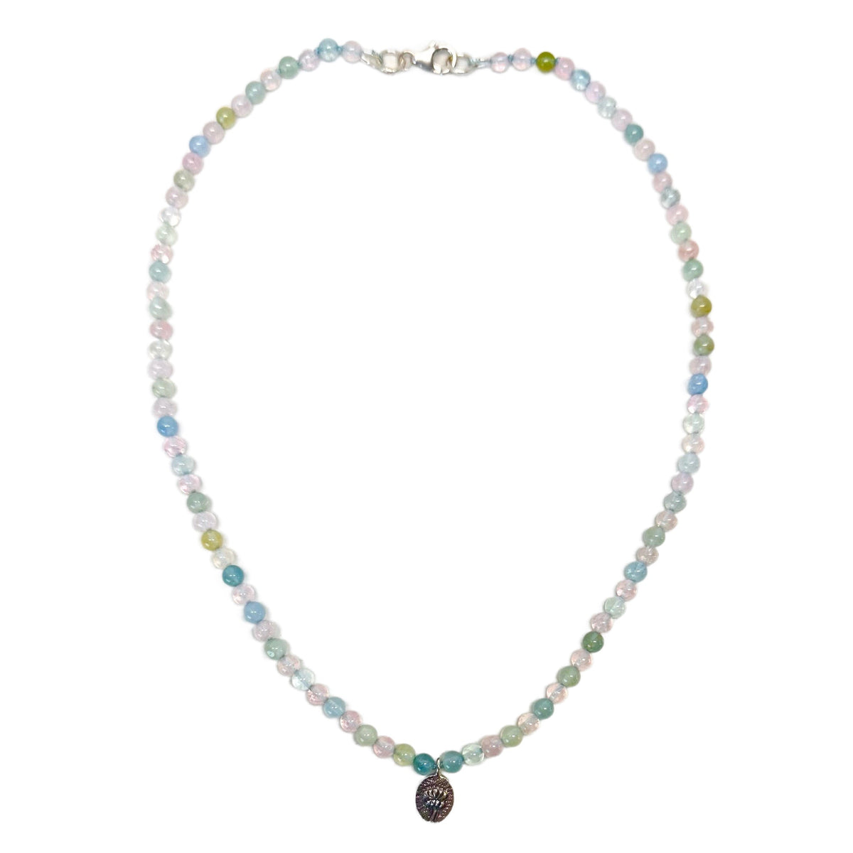 Beryll-Kette mit Silber-Anhänger «Lotus» - Atelier Tibet