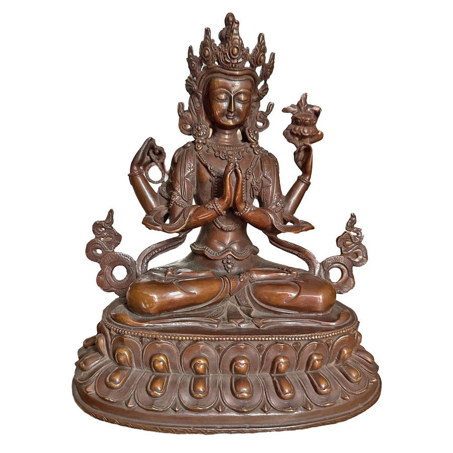 Buddha des Mitgefühls aus Kupfer - Atelier Tibet