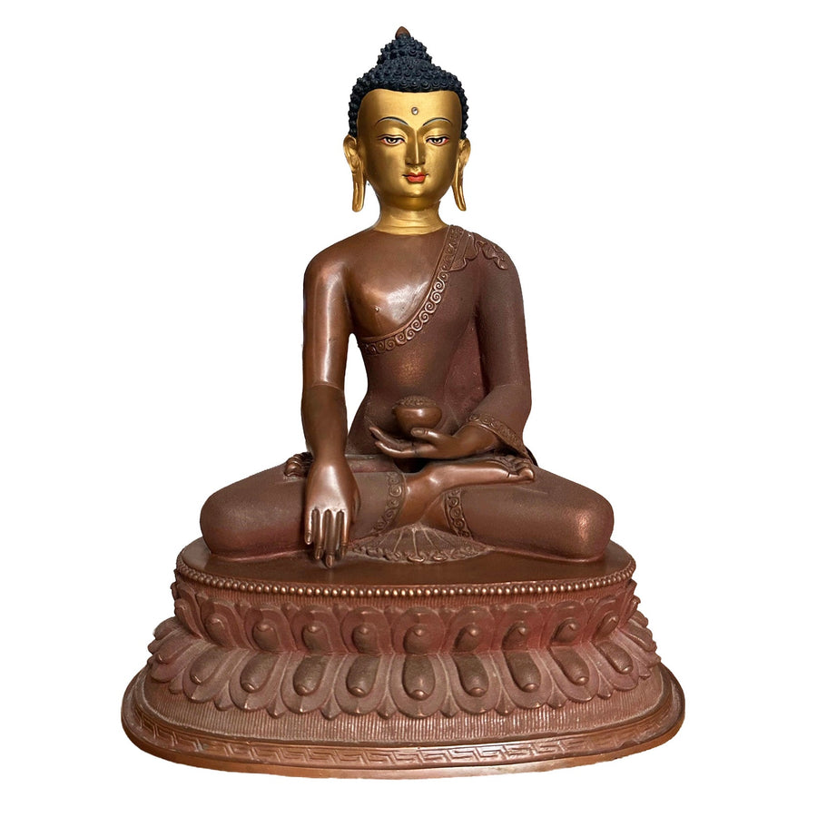 Buddha Statue, Erdberührungs-Geste aus Kupfer - Atelier Tibet