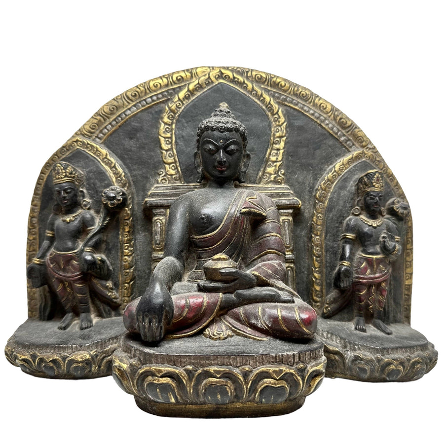 Buddhastatue aus Stein - Atelier Tibet