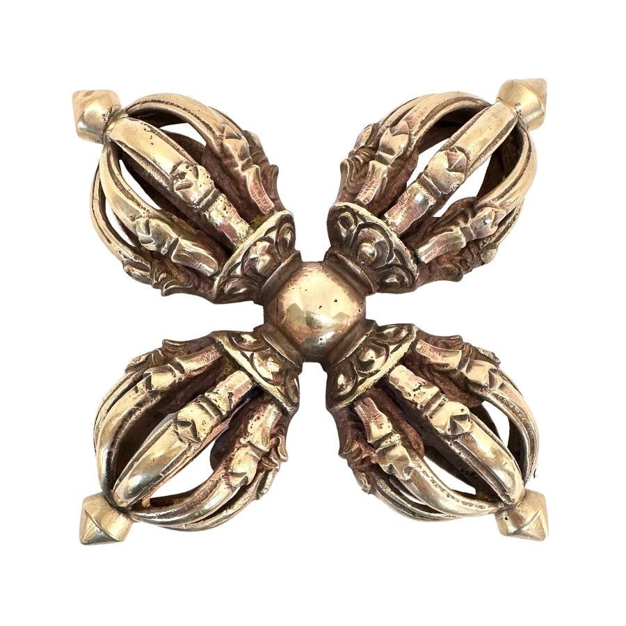 Doppel Dorje / Vajra aus Messing (10.5 cm) Atelier Tibet