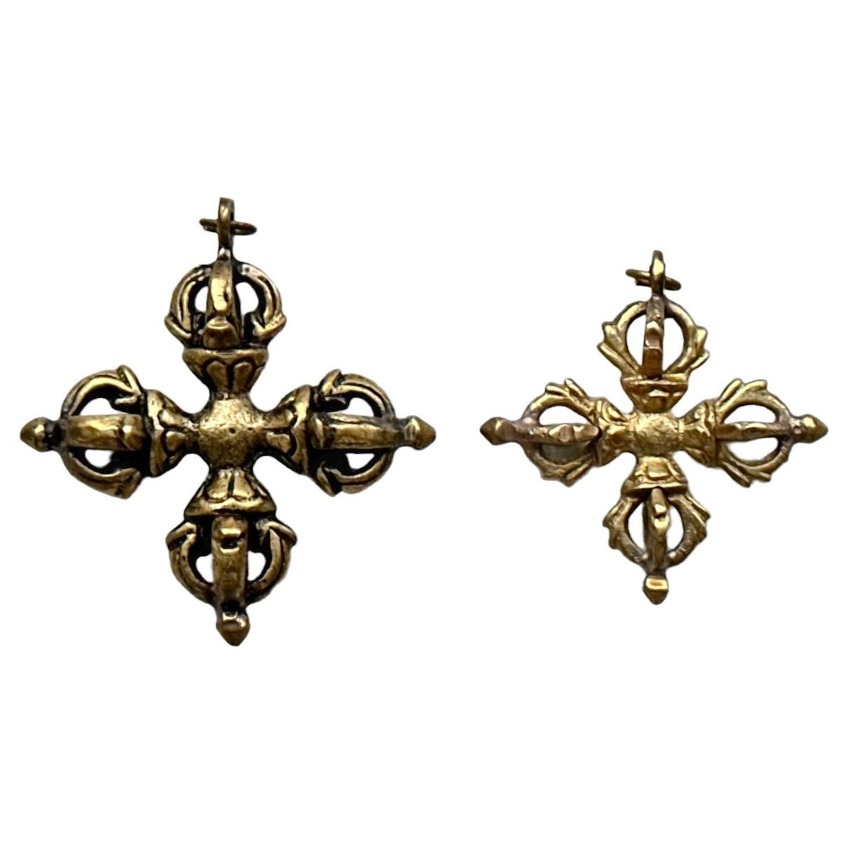 Doppel-Vajra Anhänger aus Messing - Atelier Tibet