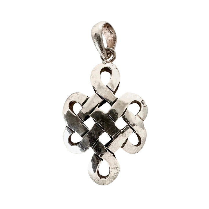 «Endloser Knoten» Ohranhänger aus Silber - Atelier Tibet