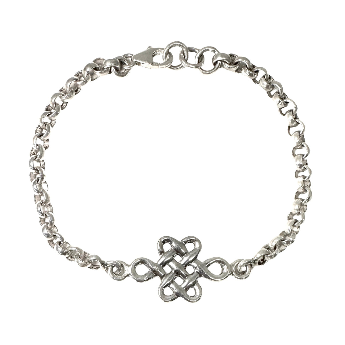 «Endloser Knoten» Silber-Armkette - Atelier Tibet