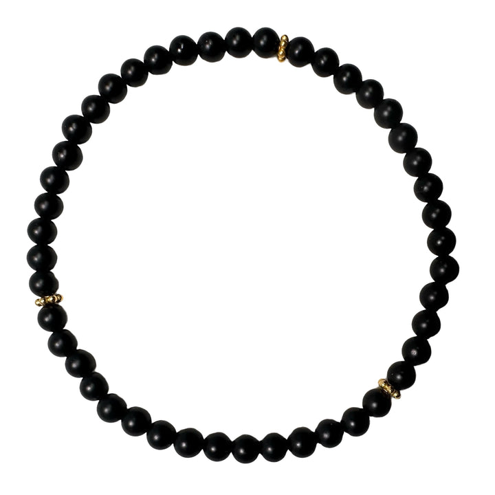 Feines Onyx-Armband mit vergoldeten Verzierungen - Atelier Tibet