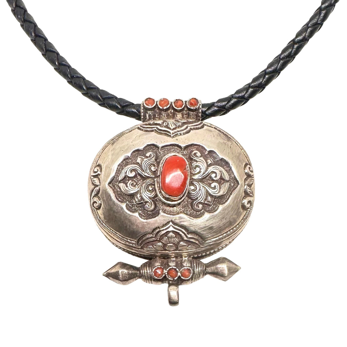«Ghau» an geflochtenem Lederriemen - Atelier Tibet