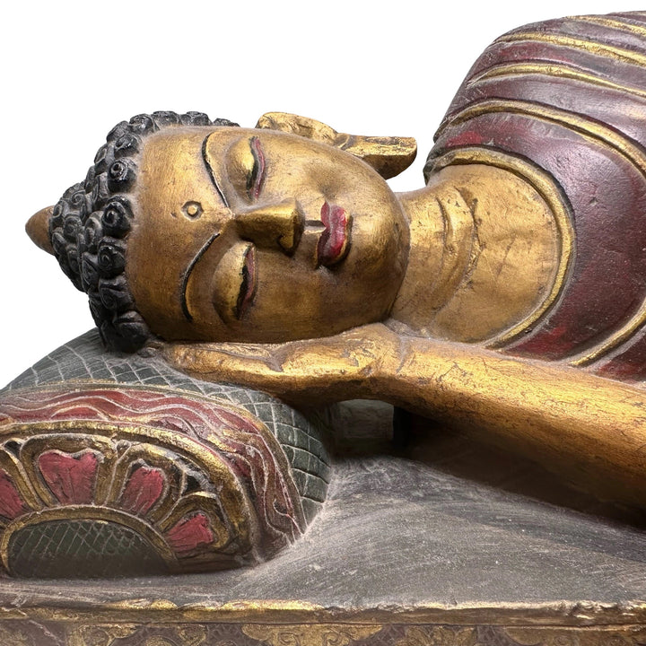 Grosser Liegender Buddha aus Stein - Atelier Tibet