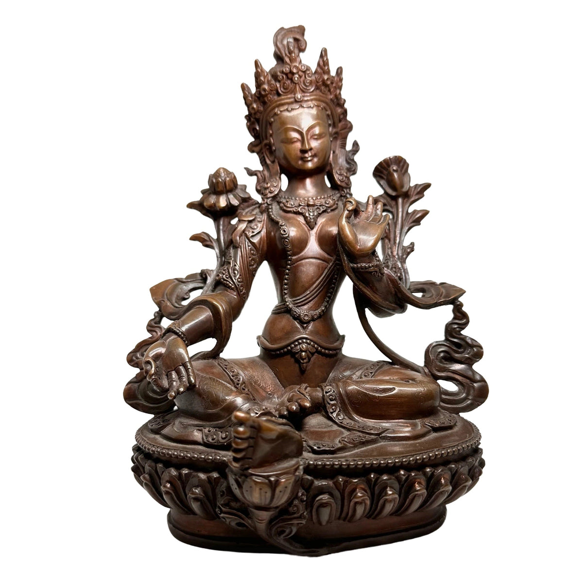 Grüne Tara, Kupfer, Nepal - Atelier Tibet