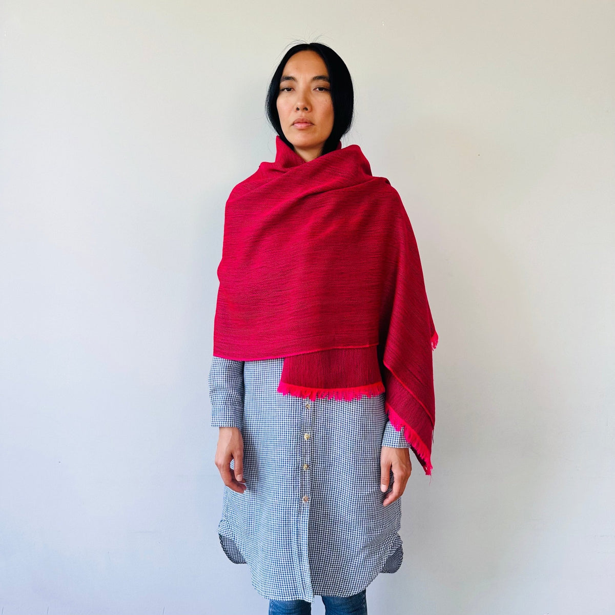 Himalaya-Schal | 100% Yak-Wolle | Bordeaux-Pink - Atelier Tibet