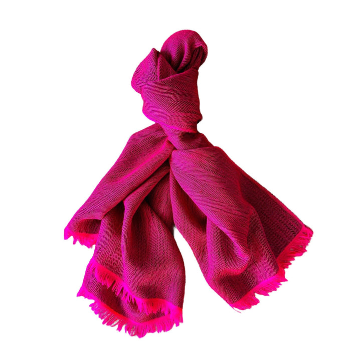 Himalaya-Schal | 100% Yak-Wolle | Bordeaux-Pink - Atelier Tibet