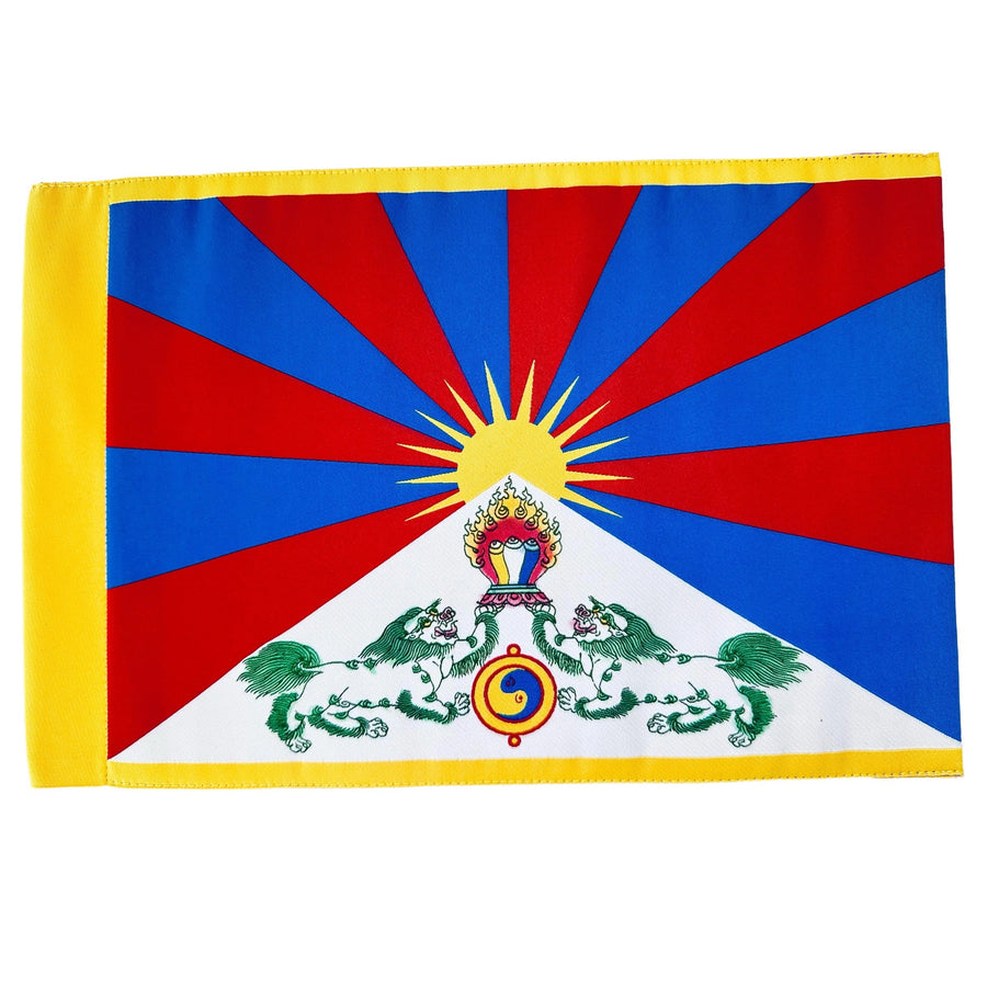 Hochwertige kompakte «Schneelöwen-Flagge» aus Seide - Atelier Tibet