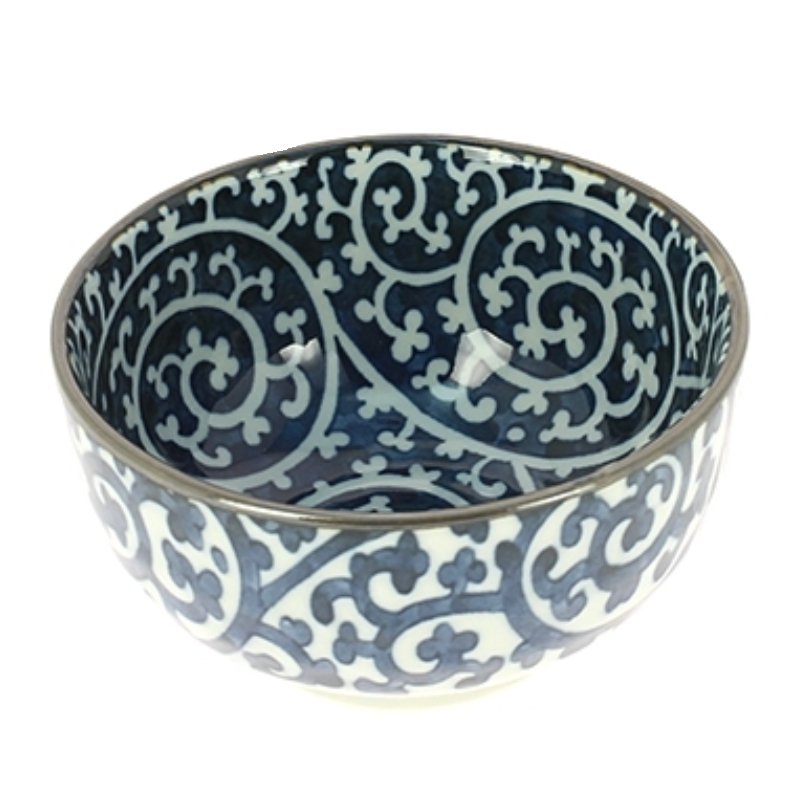 Keramikschüssel mit Karakusa-Design - Atelier Tibet