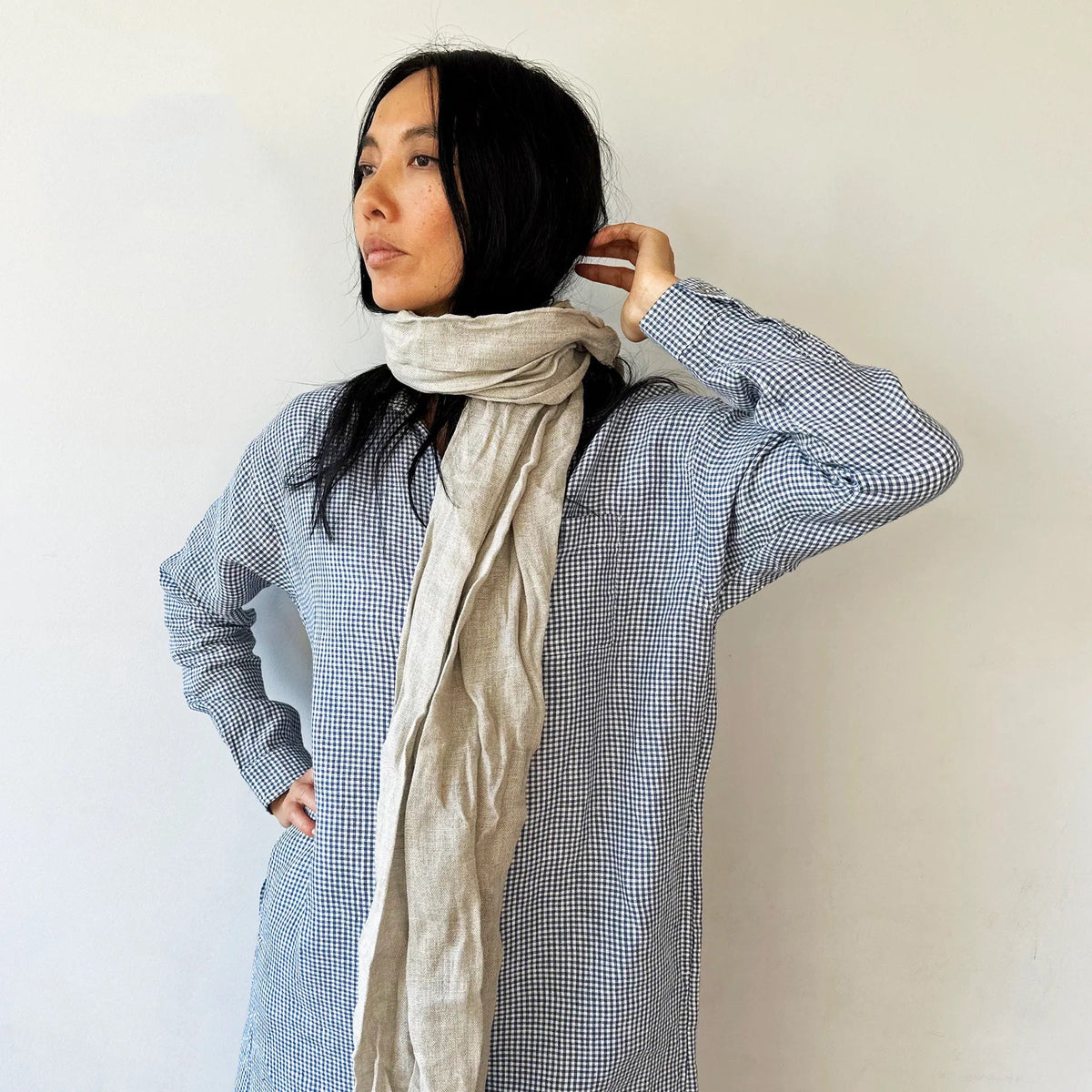Leinen-Schal «Scheltrhi» | puder - Atelier Tibet