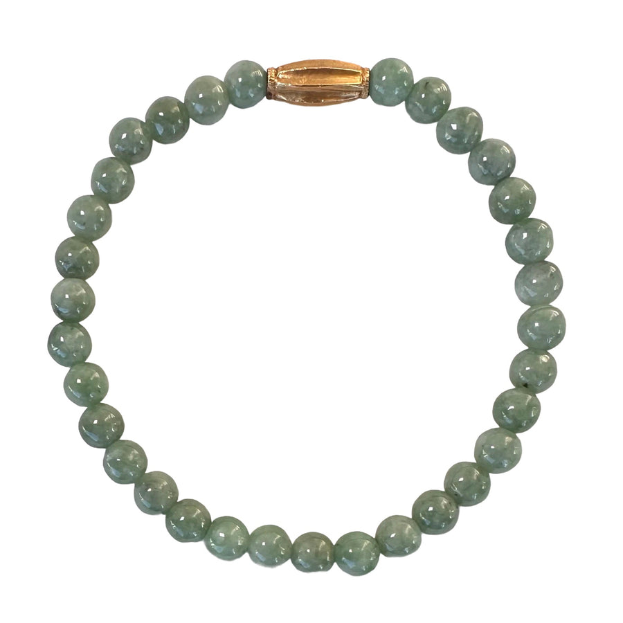 Limited Edition #7: Jade-Armband mit antiker indischem Gold-Perle - nur 4 Stück! - Atelier Tibet
