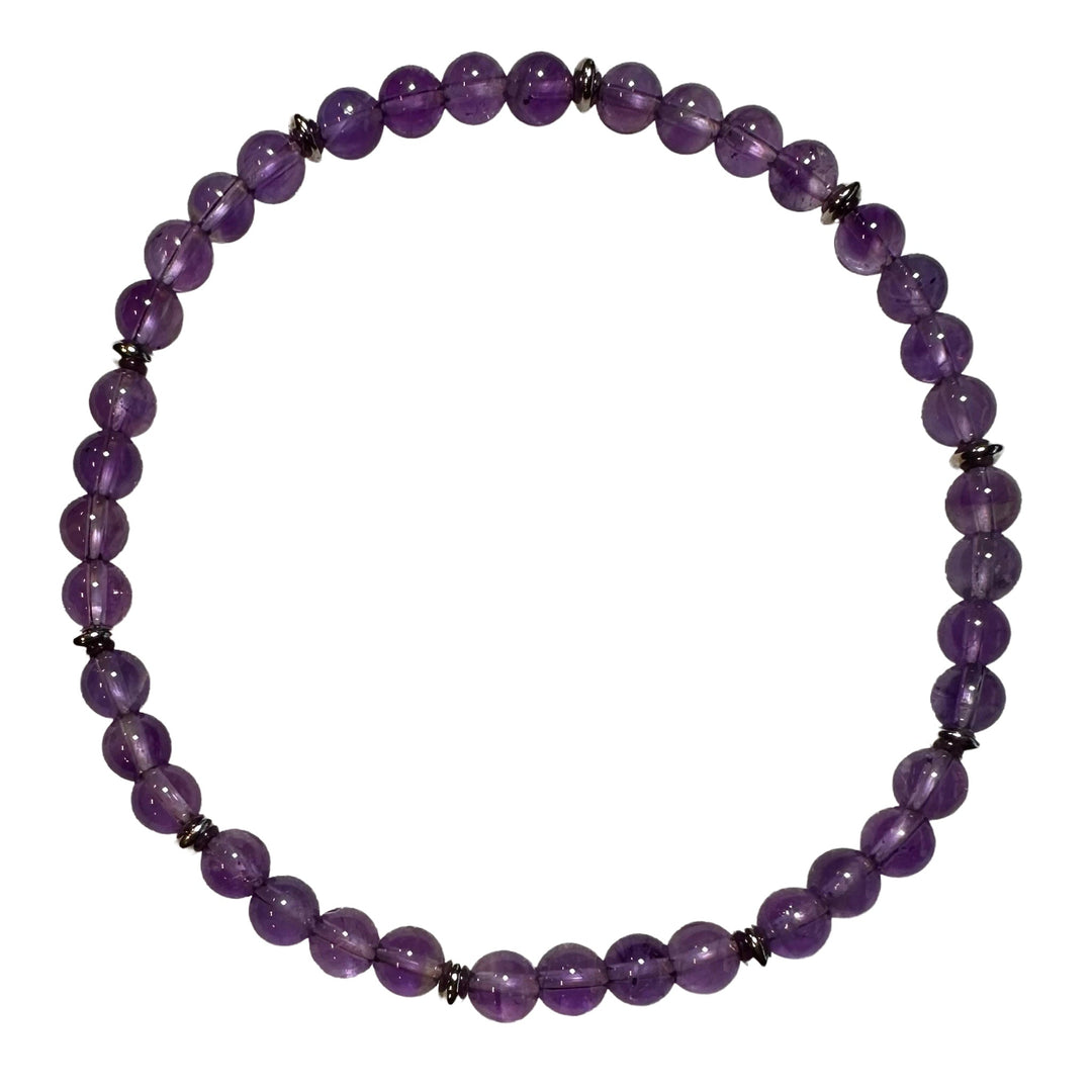 Mala-Armband mit Amethyst und Silber - Atelier Tibet