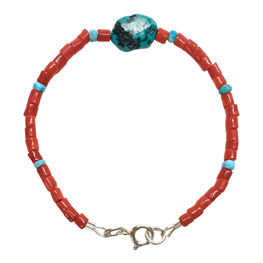 Mala-Armband mit Koralle und Türkis - Atelier Tibet