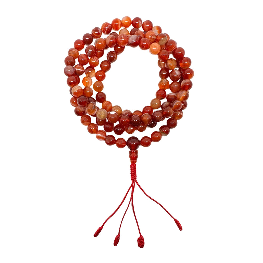 Mala aus rotem Achat - Atelier Tibet