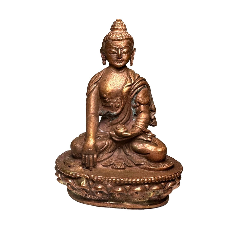 Miniatur-Kupferstatue Buddha Erdberührungsgeste - Atelier Tibet