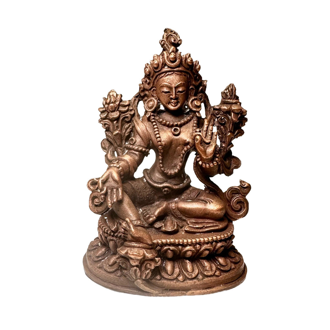 Miniatur-Kupferstatue der Grünen Tara - Atelier Tibet