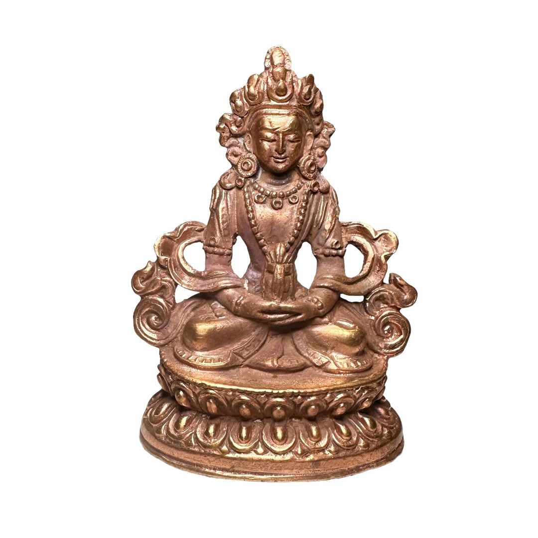 Miniatur-Kupferstatue des Amitayus / Öpame - Atelier Tibet