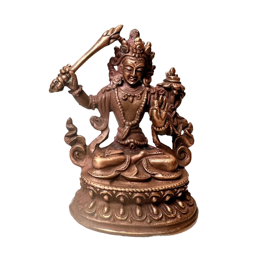 Miniatur-Kupferstatue des Manjushri - Atelier Tibet