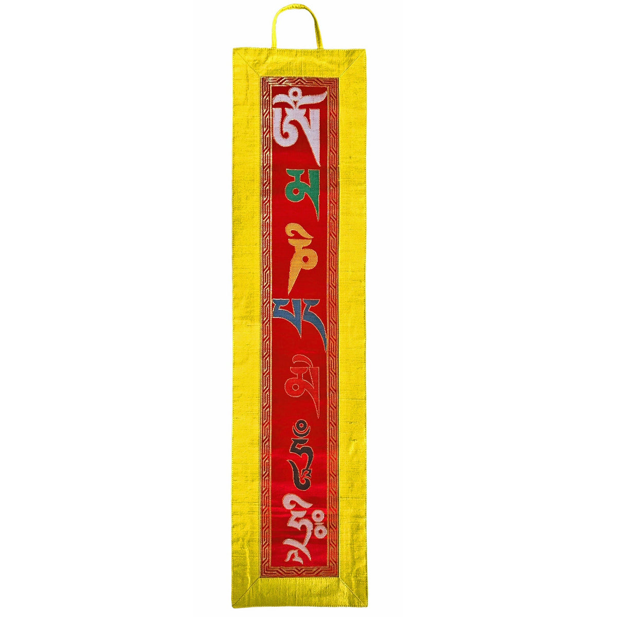 «Om Mani Padme Hum»-Wandbehang aus Seidenbrokat - Atelier Tibet