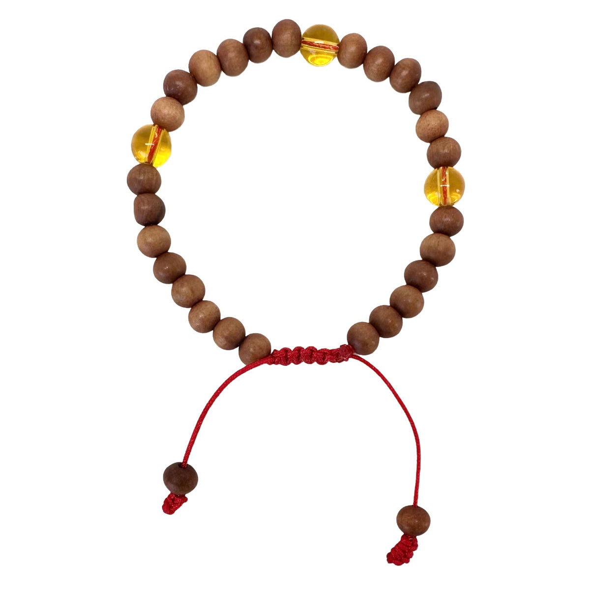 Sandelholz Armband Mala mit Bernstein - Atelier Tibet