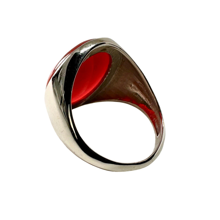 Silberring mit rotem Onyx - Atelier Tibet